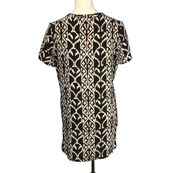 Acrobat Silk Blouse Short Sleeve Round Neck Abstract Print Size Small - Picture 2 of 10